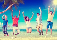 Beach Friendship Summer Happiness Relaxation Concept
