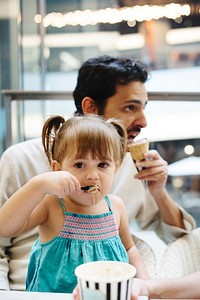 Family eating ice-cream together