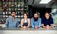 People at a bar counter