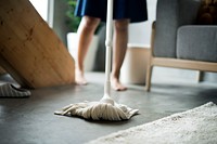 Japanese mother cleaning