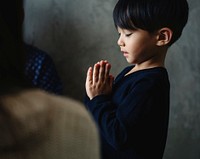 Japanese boy praying