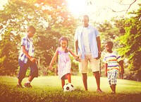 African Family Happiness Holiday Vacation Activity Concept 
