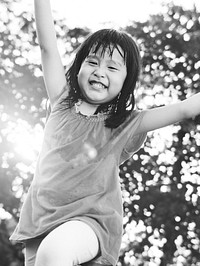 Girl Childhood Smiling Playful Happiness Concept