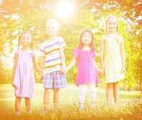 Children Friendship Togetherness Smiling Happiness Concept