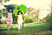 Kite Kid Child Casual Cheerful Leisure Outdoors Concept