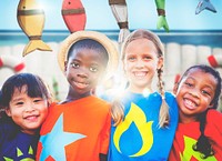 Diversity Children Smiling Summer Happy Team Concept