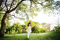 Girl Kite Casual Child Happiness Leisure Summer Concept