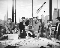 Engineer Construction Worker Discussion Working Workplace Concept