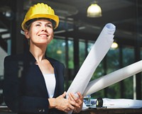 Businesswoman Architect Engineer Construction Design Concept