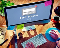 Hot News Announcement Broadcast Article Concept