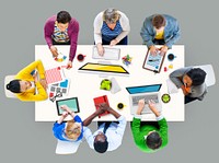 People Working in a Conference and Photo Illustration