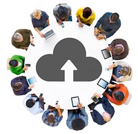 Multiethnic Group of People Cloud Computing