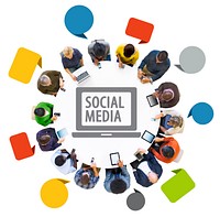 Multiethnic Group of People with Social Media Concept