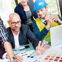 Architects and Designers Working in the Office Concept