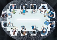 Group of People in a Meeting Photo Illustration