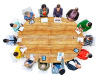 Diverse People Working Around the Conference Table