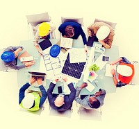 Group Of Construction Site Workers Meeting Concept