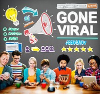 Gone Viral Popular Famous Share Post Concept