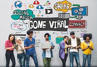 Gone Viral Multimedia Internet Vrtual Content Concept