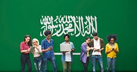 Saudi Arabia National Flag Studying Diversity Students Concept