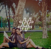 Hashtag Icon Social Media Blog Post Concept
