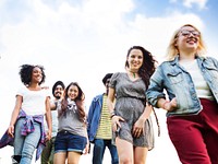 Group of diverse friends standing together