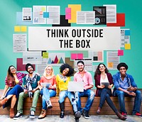 Think Outside The Box Creativity Ideas Imagine Concept
