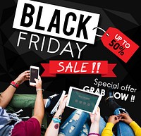 Black Friday Discount Half Price Promotion Concept