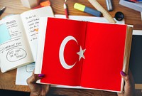 Turkey National Flag Studying Reading Book Concept
