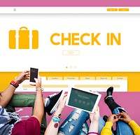 Check In Airport Flight Traveling Concept