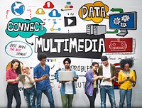 Multimedia Entertainment Social Media Content Concept
