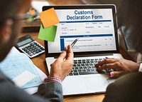 Customs Declaration Form Invoice Freight Parcel Concept