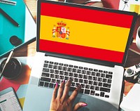 Spain National Flag Business Communication Connection Concept