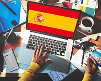 Spain National Flag Business Communication Connection Concept