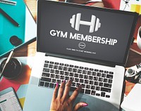 Gym Membership Exercise Weight Icon Concept