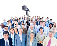 Large group of business people at a conference