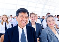 Large group of business people at a conference