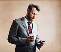 Businessman Thinking Break Using Smartphone Concept
