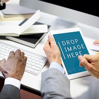 Business People Meeting Drop Image Here Copy Space Concept