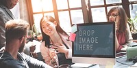 Business People Meeting Drop Image Here Copy Space Concept