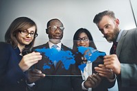 Global Business People Team Working World Map Concept