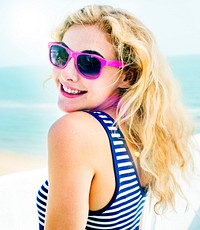 Pretty Woman Beach Vacation Lifestyle Portrait Concept