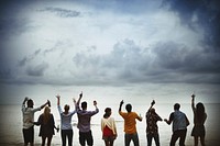 Beach Summer Friends Fun Shot Concept