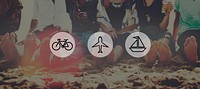 Transportation Vehicle Icon Collection Travel Concept