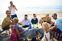 Group Of People Drinking Togetherness Concept