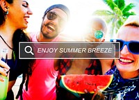 Enjoy Beach Summer Happiness Searching Box Concept