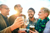 Diverse People Friends Hanging Out Drinking Concept