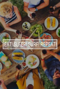 Eat Sleep Surf Repeat Summer Vacation Concept
