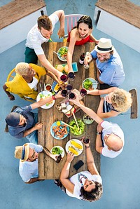 Group Of People Dining Concept