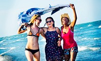 Femininity Girls Summer Beach Vacations Concept